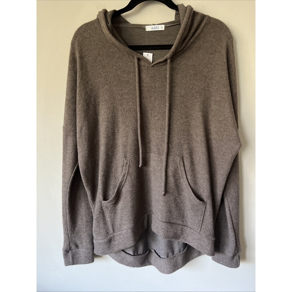 Nati Boutique Women's Olive Cozy Top Size Small Soft Hoodie NWT